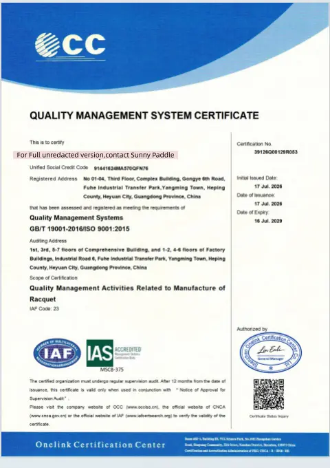 IAS IAF quality management system certification