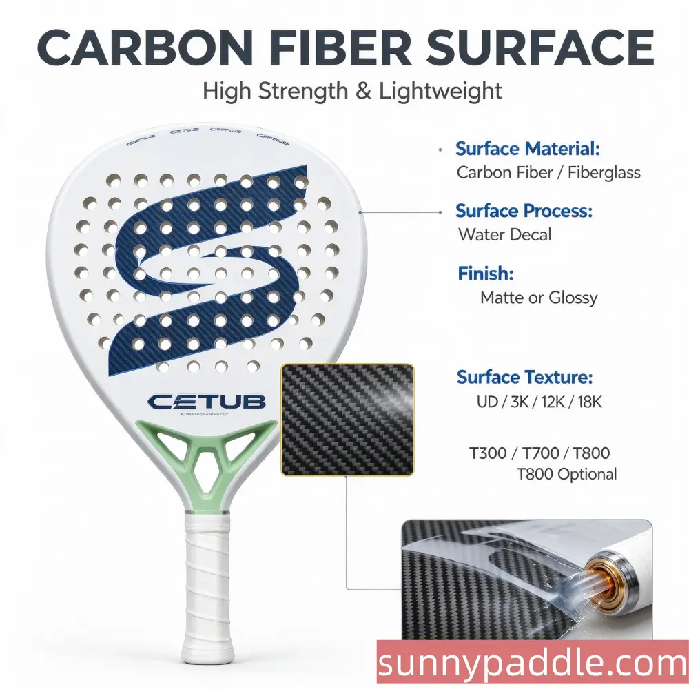 SUS-101 Teardrop Padel Racket factory 3