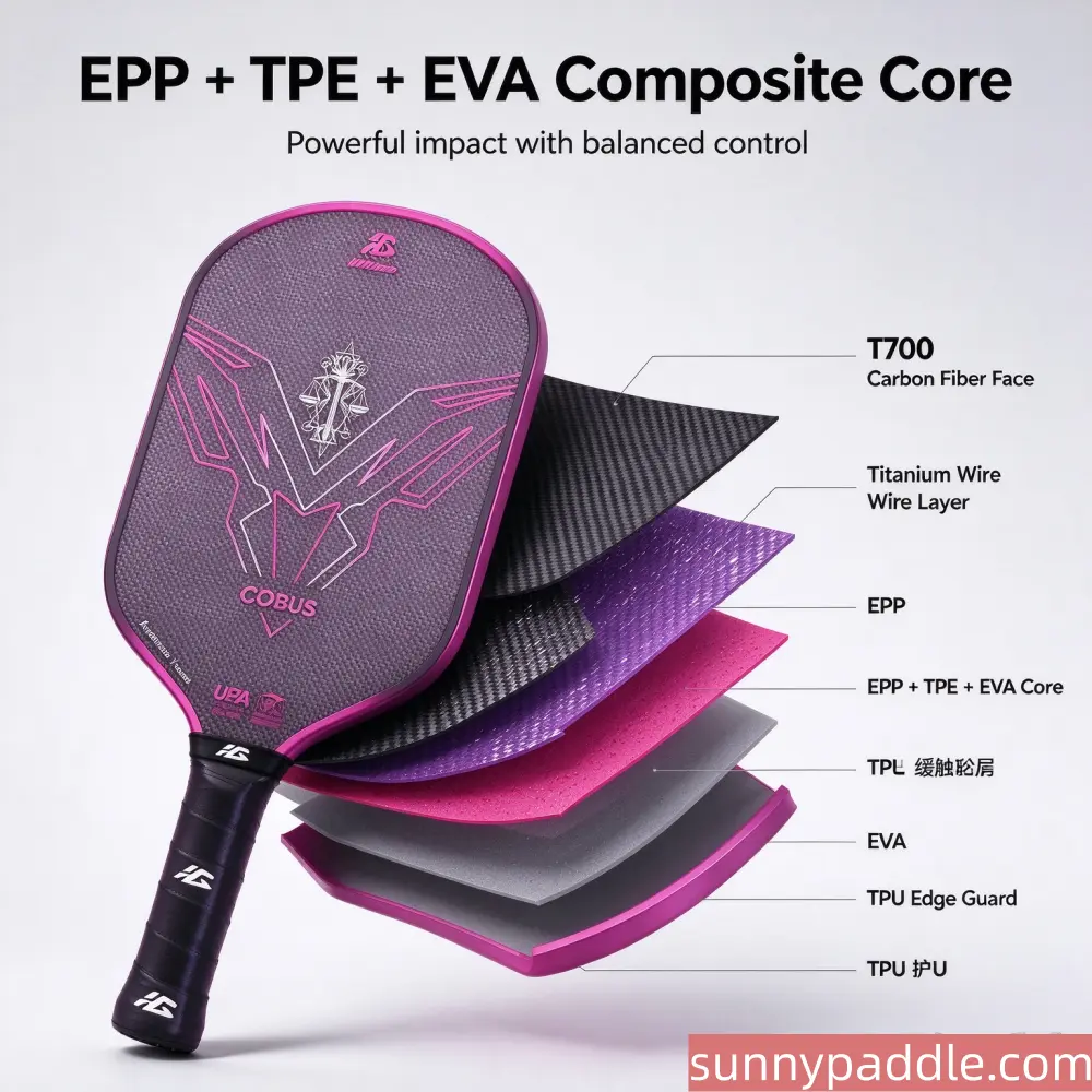 Titanium Wire T700 Carbon Fiber Pickleball Paddle OEM manufacturer 2
